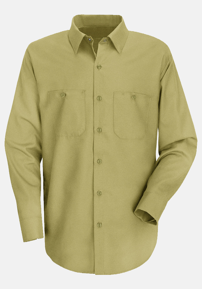 Red Kap Men’s Wrinkle Resistant 100% Cotton Long Sleeve Work Shirt 