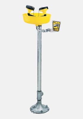 Encon Pedestal Mounted Eye/Facewash - ABS heads /Wye, Yellow-Bowl®