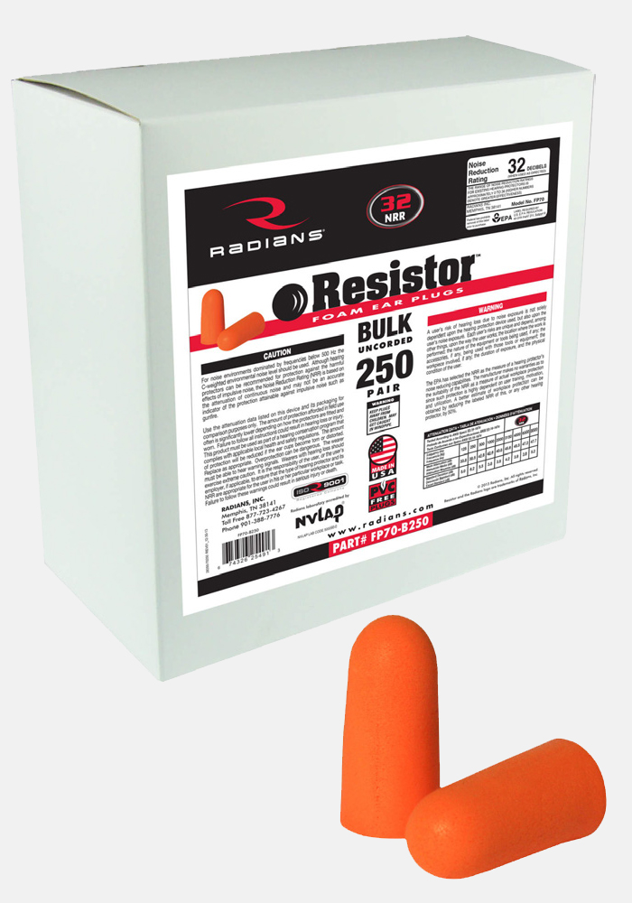 Radians Resistor® 32 Disposable Foam Earplug